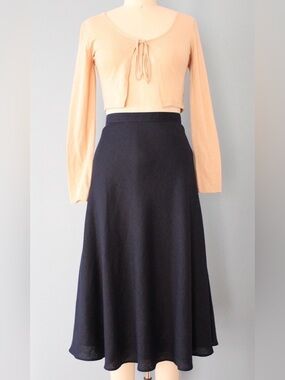 Chaps Linen Midi Skirt
